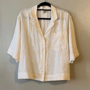 Banana Republic Women’s Linen Button Down Blouse Size L